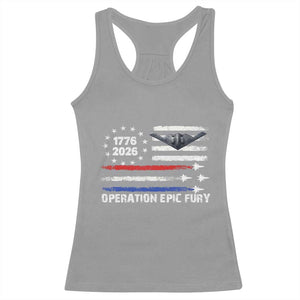Operation Epic Fury 1776 2026 American Flag Aviation Racerback Tank Top Freedom Anniversary Statement TS02 Sport Gray Print Your Wear