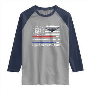 Operation Epic Fury 1776 2026 American Flag Aviation Raglan Shirt Freedom Anniversary Statement TS02 Sport Gray Navy Print Your Wear