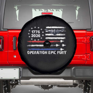 Operation Epic Fury 1776 2026 American Flag Aviation Spare Tire Cover Freedom Anniversary Statement TS02 Black Print Your Wear
