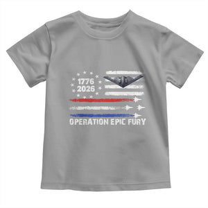 Operation Epic Fury 1776 2026 American Flag Aviation Toddler T Shirt Freedom Anniversary Statement TS02 Sport Gray Print Your Wear
