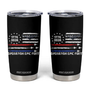 Operation Epic Fury 1776 2026 American Flag Aviation Tumbler Cup Freedom Anniversary Statement TS02 Black Print Your Wear
