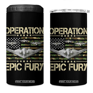 Operation Epic Fury Camo American Flag 4 in 1 Can Cooler Tumbler B12 Spirit Stealth Bomber Formation Patriotic Air Power TS02 One Size: 16 oz Black Print Your Wear