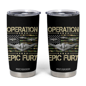 Operation Epic Fury Camo American Flag Tumbler Cup B12 Spirit Stealth Bomber Formation Patriotic Air Power TS02 Black Print Your Wear