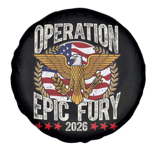 Operation Epic Fury 2026 Patriotic Eagle Crest Spare Tire Cover American Strength and Freedom TS02 Print Your Wear