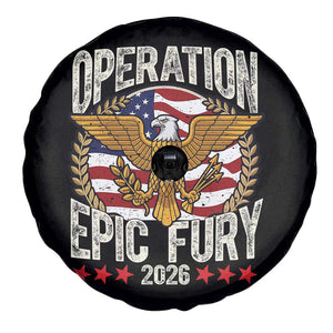 Operation Epic Fury 2026 Patriotic Eagle Crest Spare Tire Cover American Strength and Freedom TS02 Print Your Wear