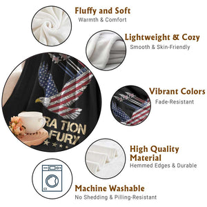 Operation Epic Fury American Eagle Flag Throw Blanket Jet Flyover USA Freedom TS02 Print Your Wear