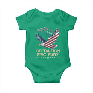 Operation Epic Fury American Eagle Flag Baby Onesie Jet Flyover USA Freedom TS02 Irish Green Print Your Wear