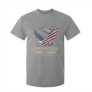 Operation Epic Fury American Eagle Flag T Shirt For Kid Jet Flyover USA Freedom TS02 Sport Gray Print Your Wear