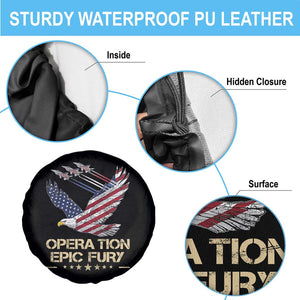 Operation Epic Fury American Eagle Flag Spare Tire Cover Jet Flyover USA Freedom TS02 Print Your Wear