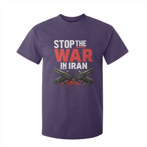 Stop the War in Iran T Shirt For Kid Anti War Protest Peace Advocacy Human Rights TS02 Purple Print Your Wear
