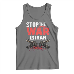 Stop the War in Iran Tank Top Anti War Protest Peace Advocacy Human Rights TS02 Black Heather Print Your Wear