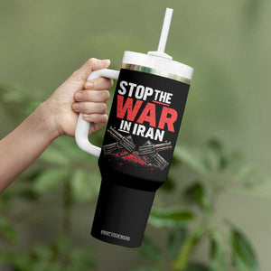 Stop the War in Iran Tumbler With Handle Anti War Protest Peace Advocacy Human Rights TS02 Print Your Wear