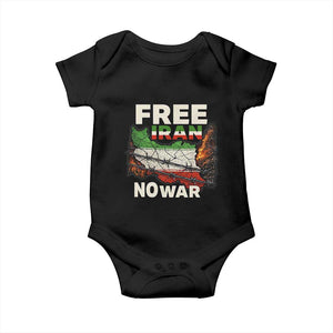 Free Iran No War Protest Graphic Baby Onesie Barbed Wire Freedom Human Rights Solidarity TS02 Black Print Your Wear