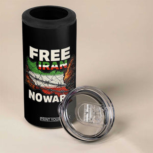 Free Iran No War Protest Graphic 4 in 1 Can Cooler Tumbler Barbed Wire Freedom Human Rights Solidarity TS02 Print Your Wear