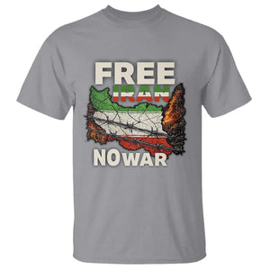 Free Iran No War Protest Graphic T Shirt Barbed Wire Freedom Human Rights Solidarity TS02 Sport Gray Print Your Wear