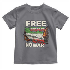 Free Iran No War Protest Graphic Toddler T Shirt Barbed Wire Freedom Human Rights Solidarity TS02 Charcoal Print Your Wear
