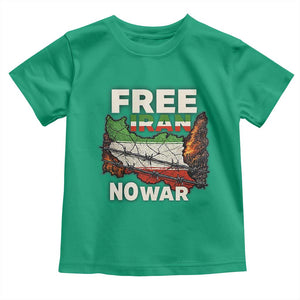Free Iran No War Protest Graphic Toddler T Shirt Barbed Wire Freedom Human Rights Solidarity TS02 Irish Green Print Your Wear