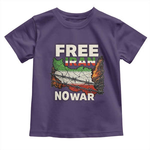 Free Iran No War Protest Graphic Toddler T Shirt Barbed Wire Freedom Human Rights Solidarity TS02 Purple Print Your Wear