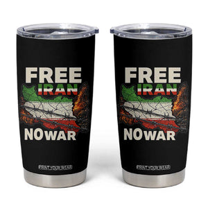 Free Iran No War Protest Graphic Tumbler Cup Barbed Wire Freedom Human Rights Solidarity TS02 Black Print Your Wear