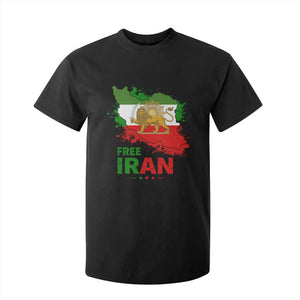 Free Iran Lion And Sun Map Graphic T Shirt For Kid Persian Heritage Freedom Support TS02 Black Print Your Wear