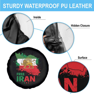 Free Iran Lion And Sun Map Graphic Spare Tire Cover Persian Heritage Freedom Support TS02 Print Your Wear