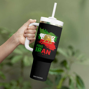 Free Iran Lion And Sun Map Graphic Tumbler With Handle Persian Heritage Freedom Support TS02 Print Your Wear
