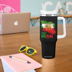 Free Iran Lion And Sun Map Graphic Tumbler With Handle Persian Heritage Freedom Support TS02 Print Your Wear