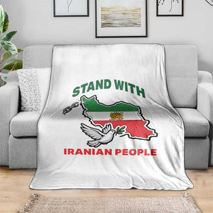 Stand With Iranian People Peace Dove Throw Blanket Iran Map Flag Freedom Human Rights Support TS02 Print Your Wear