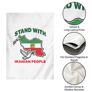 Stand With Iranian People Peace Dove Garden Flag Iran Map Flag Freedom Human Rights Support TS02 Print Your Wear
