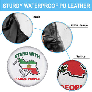 Stand With Iranian People Peace Dove Spare Tire Cover Iran Map Flag Freedom Human Rights Support TS02 Print Your Wear
