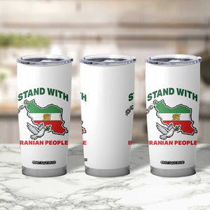 Stand With Iranian People Peace Dove Tumbler Cup Iran Map Flag Freedom Human Rights Support TS02 Print Your Wear