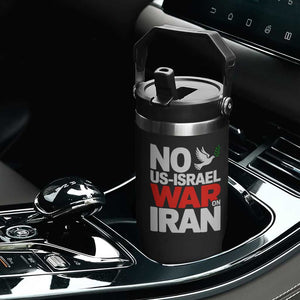 No US Israel War On Iran Flip Straw Tumbler Anti War Peace Dove TS02 Print Your Wear