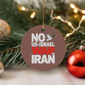 No US Israel War On Iran Ceramic Ornament Anti War Peace Dove TS02 1pc Mocha Print Your Wear