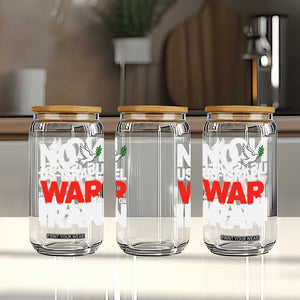 No US Israel War On Iran Glass Can Anti War Peace Dove TS02 Print Your Wear