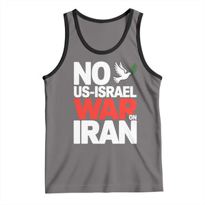 No US Israel War On Iran Tank Top Anti War Peace Dove TS02 Deep Heather Black Print Your Wear