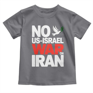 No US Israel War On Iran Toddler T Shirt Anti War Peace Dove TS02 Charcoal Print Your Wear