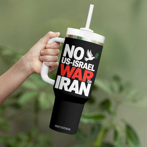 No US Israel War On Iran Tumbler With Handle Anti War Peace Dove TS02 Print Your Wear