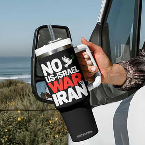 No US Israel War On Iran Tumbler With Handle Anti War Peace Dove TS02 Print Your Wear