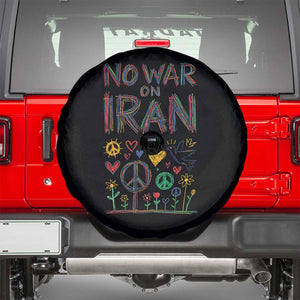 No War On Iran Colorful Peace Graphic Spare Tire Cover Retro Anti War Protest TS02 Black Print Your Wear
