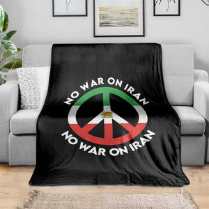 No War On Iran Peace Symbol Throw Blanket Iranian Lion Emblem Anti War Protest TS02 Print Your Wear