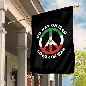 No War On Iran Peace Symbol Garden Flag Iranian Lion Emblem Anti War Protest TS02 Print Your Wear