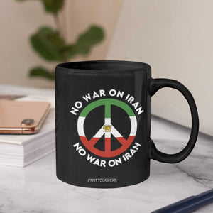 No War On Iran Peace Symbol Coffee Mug Iranian Lion Emblem Anti War Protest TS02 Print Your Wear
