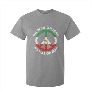 No War On Iran Peace Symbol T Shirt For Kid Iranian Lion Emblem Anti War Protest TS02 Sport Gray Print Your Wear