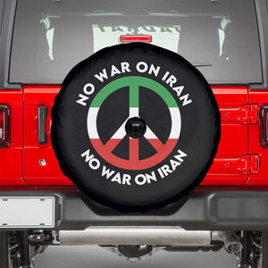 No War On Iran Peace Symbol Spare Tire Cover Iranian Lion Emblem Anti War Protest TS02 Black Print Your Wear