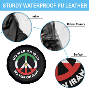 No War On Iran Peace Symbol Spare Tire Cover Iranian Lion Emblem Anti War Protest TS02 Print Your Wear