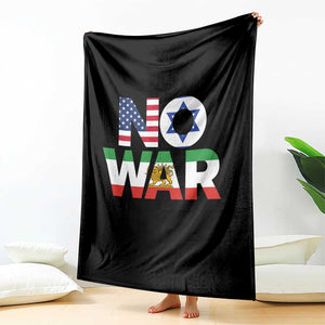 No War USA Israel Iran Flags Throw Blanket Anti War Protest Political Statement TS02 Print Your Wear