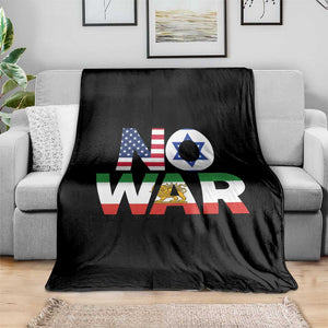 No War USA Israel Iran Flags Throw Blanket Anti War Protest Political Statement TS02 Print Your Wear