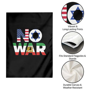 No War USA Israel Iran Flags Garden Flag Anti War Protest Political Statement TS02 Print Your Wear