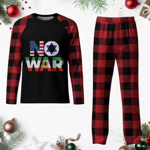 No War USA Israel Iran Flags Plaid Pajama Set Anti War Protest Political Statement TS02 Buffalo Plaid Print Your Wear