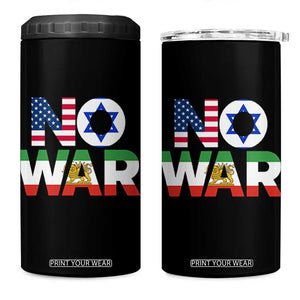 No War USA Israel Iran Flags 4 in 1 Can Cooler Tumbler Anti War Protest Political Statement TS02 One Size: 16 oz Black Print Your Wear